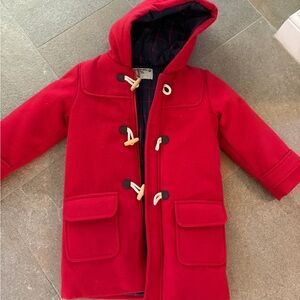 JoJo Maman Bebe Red Hooded Kids Coat
